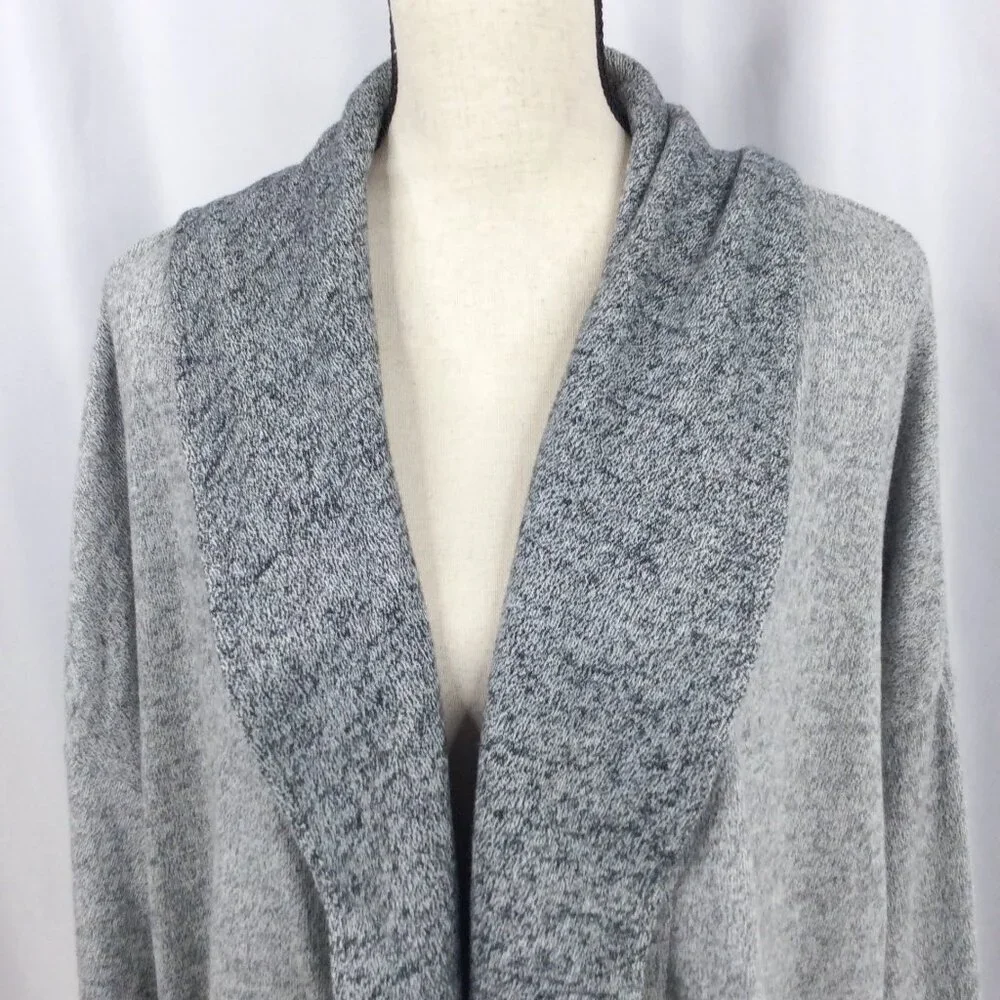 Banana Republic Open Lofty‎ Knit Cardigan Sweater Womens Size M/L Gray Pockets